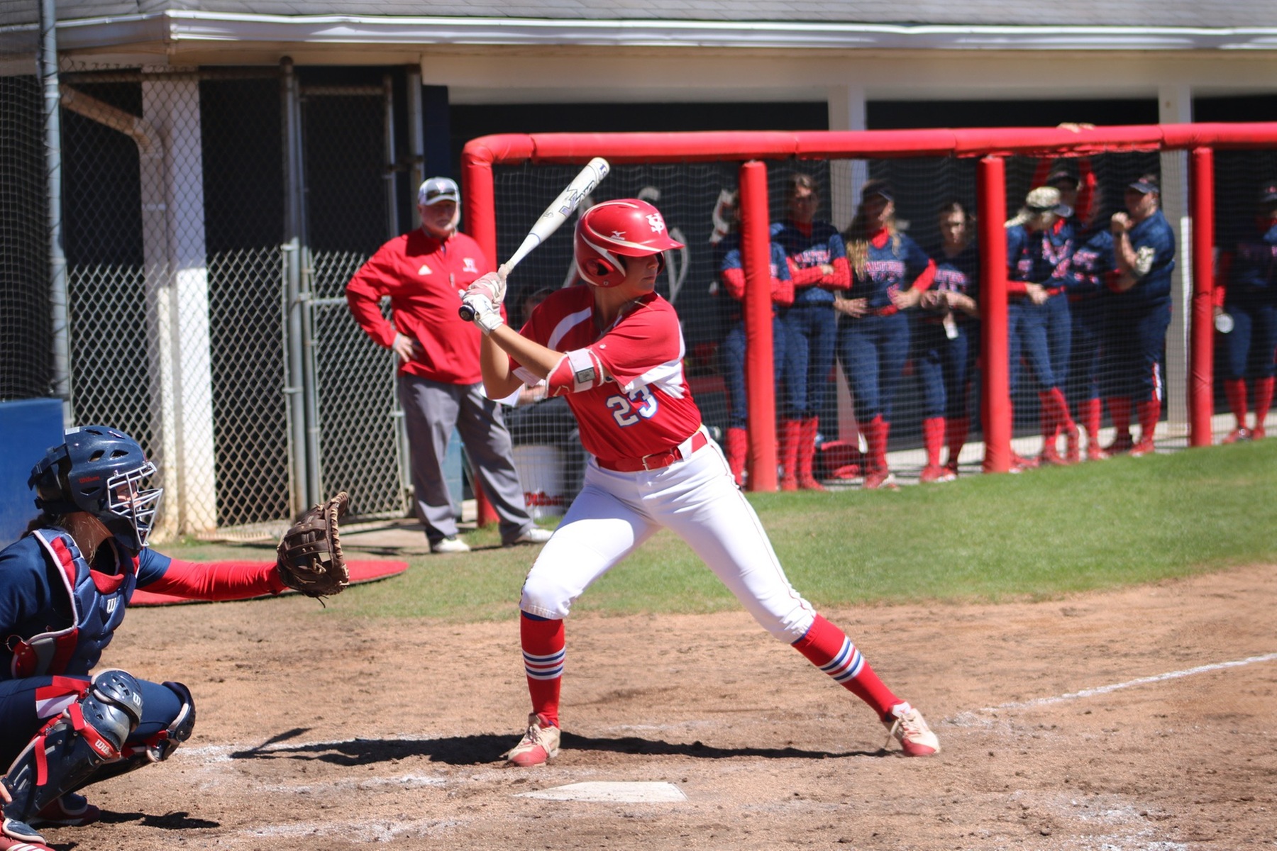 First Baseman Ali King batting against Walters State Community College in the 6-4 victory.
